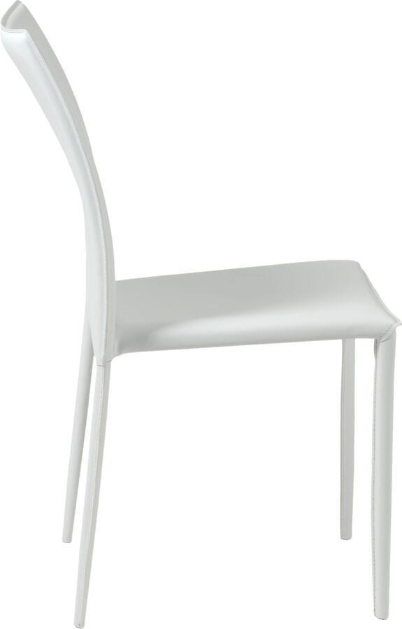 Euro Style Dining Chairs - Dalia Stacking Side Chair in White - Set of 2