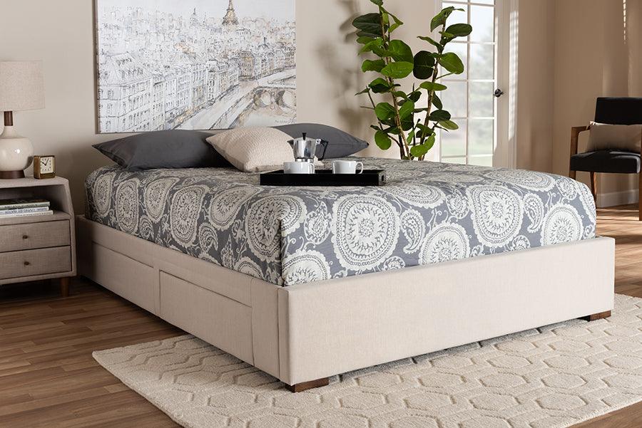 Wholesale Interiors Beds - Leni King Storage Bed Beige