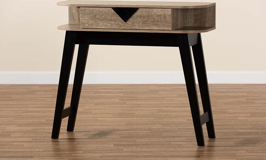 Wholesale Interiors Consoles - Wales Modern and Contemporary Light Brown Finished Wood 1-Drawer Console Table