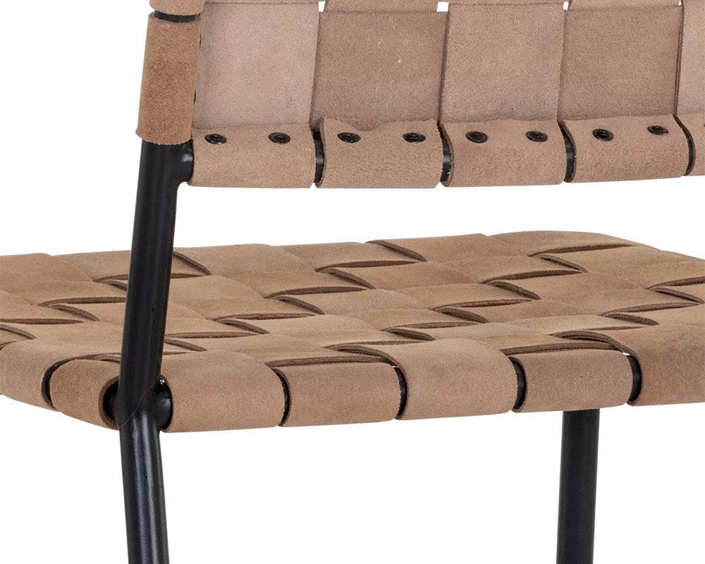 SUNPAN Dining Chairs - Omari Dining Chair - Black - Light Tan Leather (Set of 2)