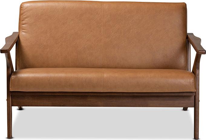 Wholesale Interiors Loveseats - Bianca Faux Leather Effect Loveseat Brown