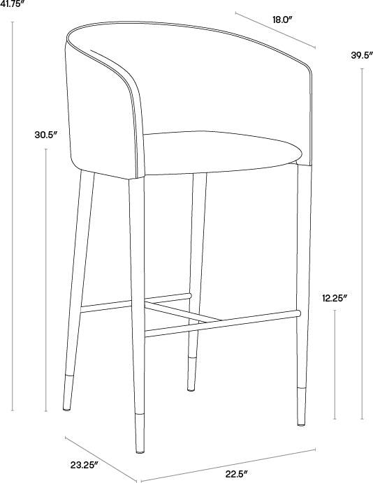 SUNPAN Barstools - Asher Barstool - Flint Grey / Napa Taupe