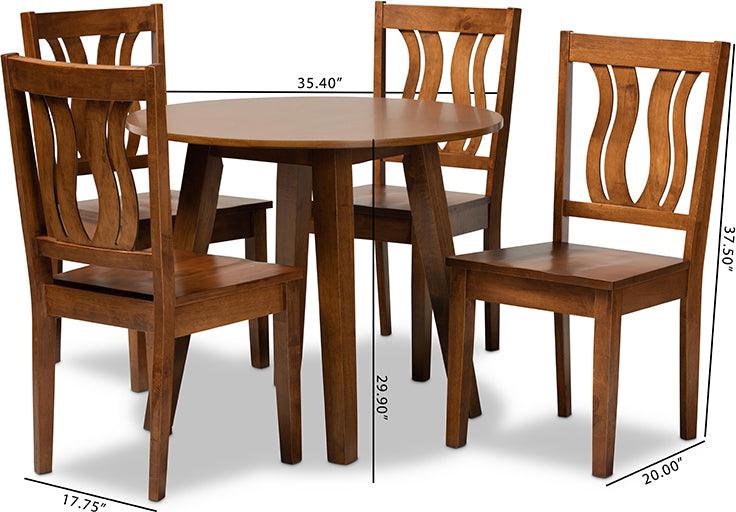 Wholesale Interiors Dining Sets - Anesa Walnut Brown Finished Wood 5-Piece Dining Set