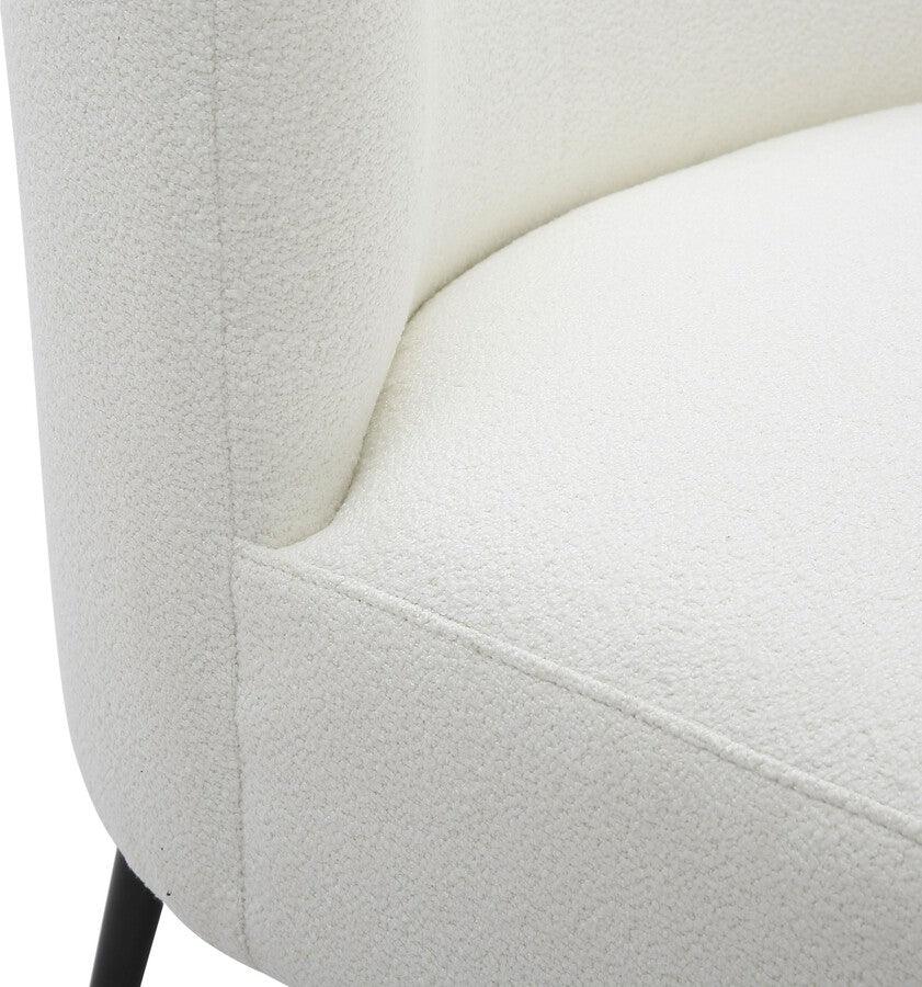 Lumisource Accent Chairs - Fran Contemporary Slipper Chair In Black Metal & White Sherpa Fabric