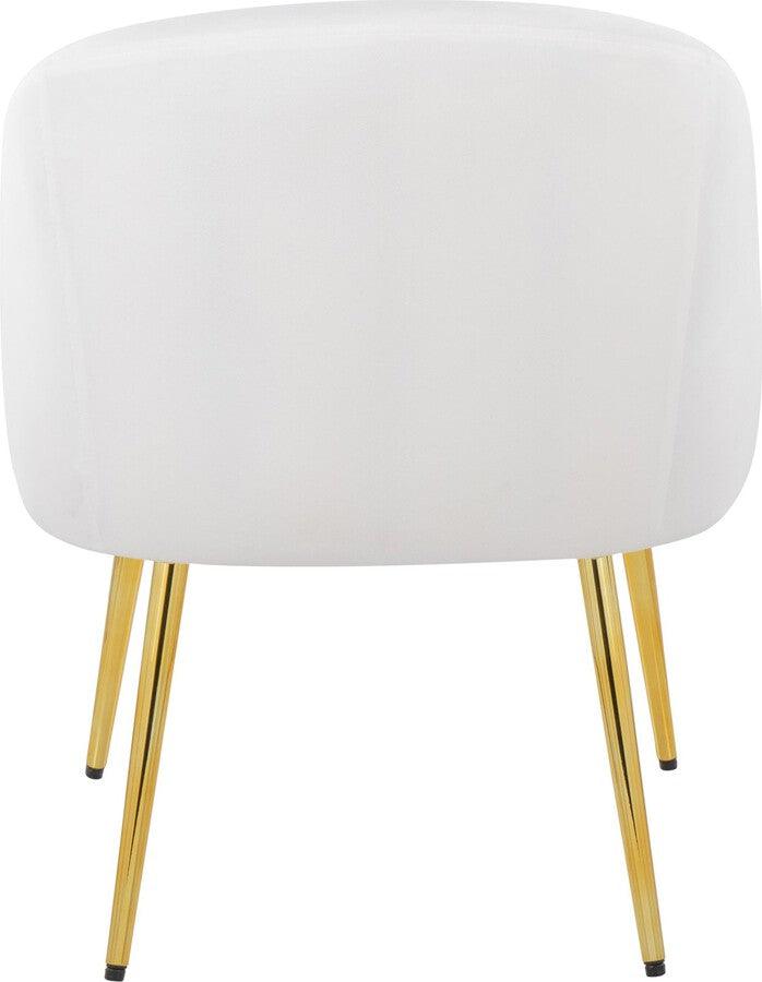 Lumisource Accent Chairs - Shiraz Contemporary/Glam Chair In Gold Metal & White Velvet