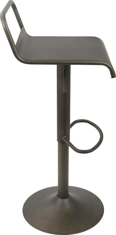 Lumisource Barstools - Emery Industrial Adjustable Barstool with Swivel in Antique