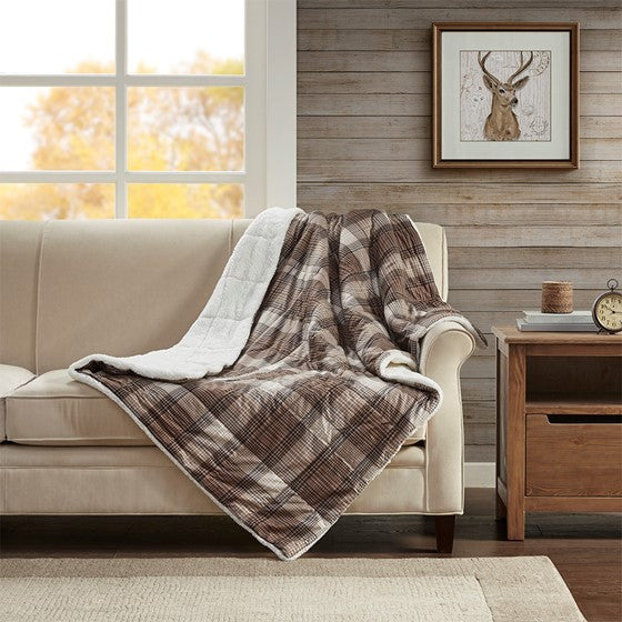 Olliix.com Pillows & Throws - Softspun Down Alternative Filled Throw Brown