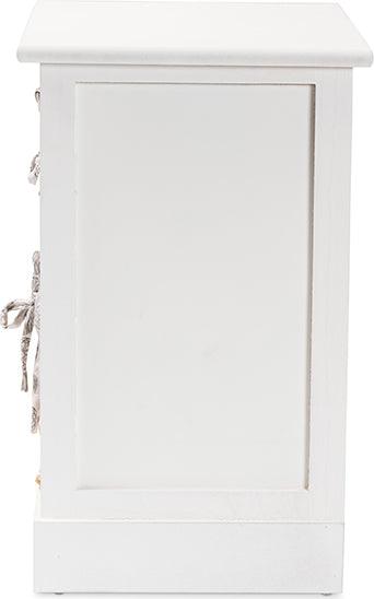 Wholesale Interiors Bedroom Organization - Rianne Modern Transitional White Finished Wood 2-Basket Storage Unit