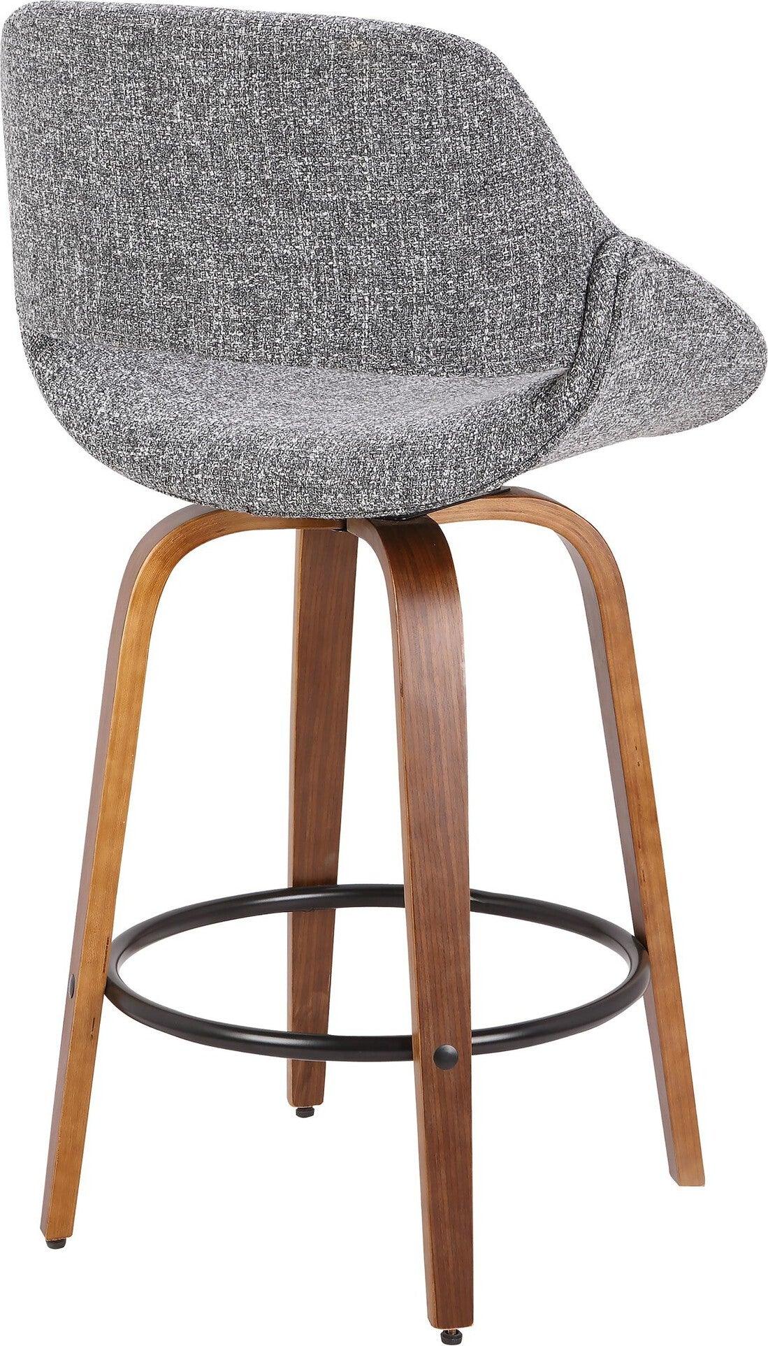 Lumisource Barstools - Fabrico Counter Stool Walnut & Gray (Set of 2)