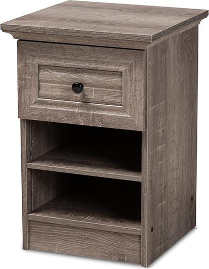 Wholesale Interiors Nightstands & Side Tables - Dara Nightstand Gray & Brown & Black