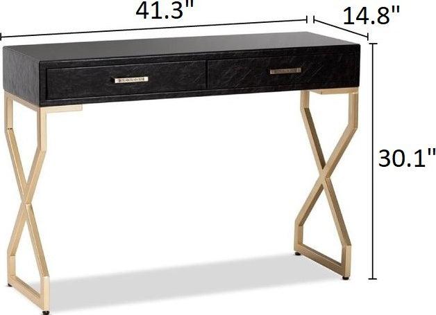 Wholesale Interiors Consoles - Carville Console Table Dark Brown & Gold
