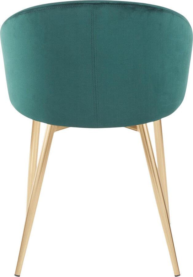 Lumisource Accent Chairs - Claire Contemporary/Glam Chair in Gold Metal and Emerald Green Velvet