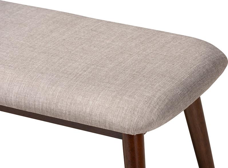 Wholesale Interiors Benches - Flora Light Grey Walnut Wood Dining Bench