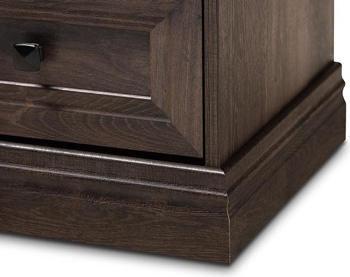 Wholesale Interiors Nightstands & Side Tables - Nolan 2 Drawer Nightstand Brown & Black