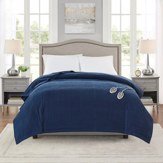 Olliix.com Heated Blankets - Heated Blanket Navy King