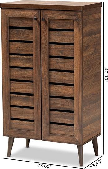 Wholesale Interiors Shoe Storage - Salma Walnut Brown Finished Wood 2-Door Shoe Storage Cabinet