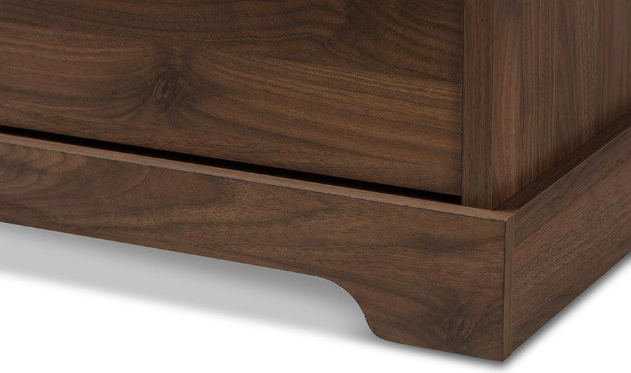 Wholesale Interiors Bookcases & Display Units - Burnwood Modern and Contemporary Walnut Brown Finished Wood 2-Drawer Bookcase
