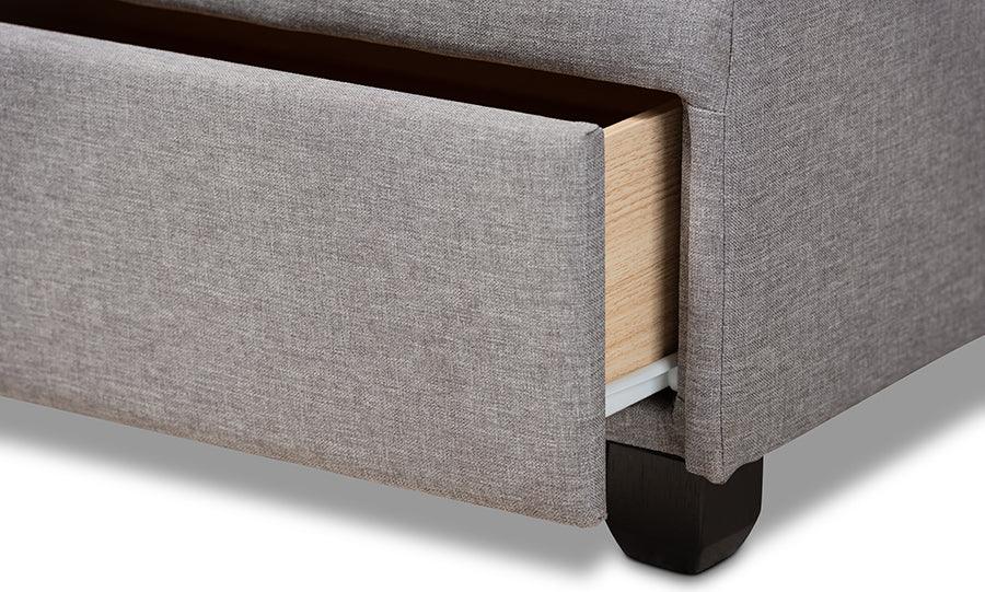 Wholesale Interiors Beds - Larese King Storage Bed Light Gray & Black