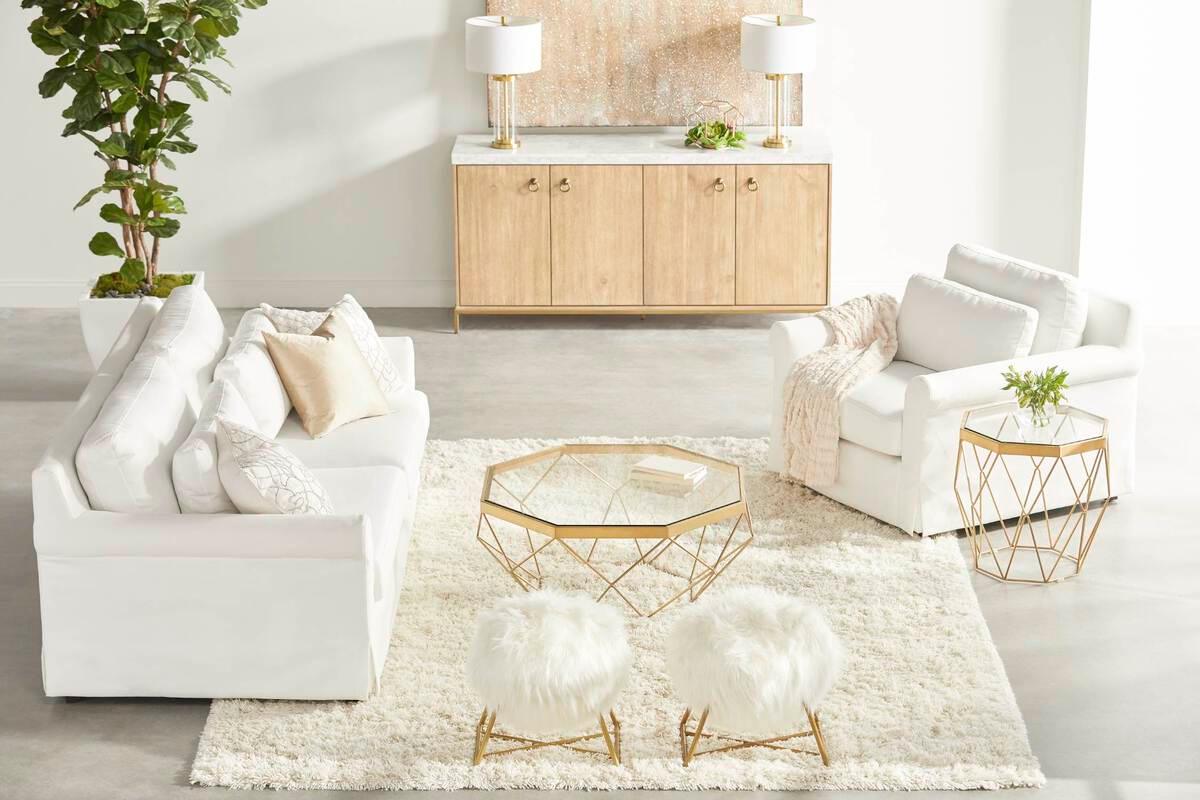 Essentials For Living Ottomans & Stools - Margo Ottoman Brushed Gold