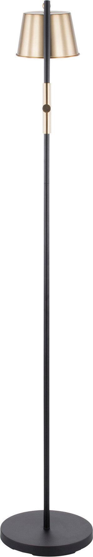 Lumisource Floor Lamps - Metric Floor Lamp Black & Antique Brass