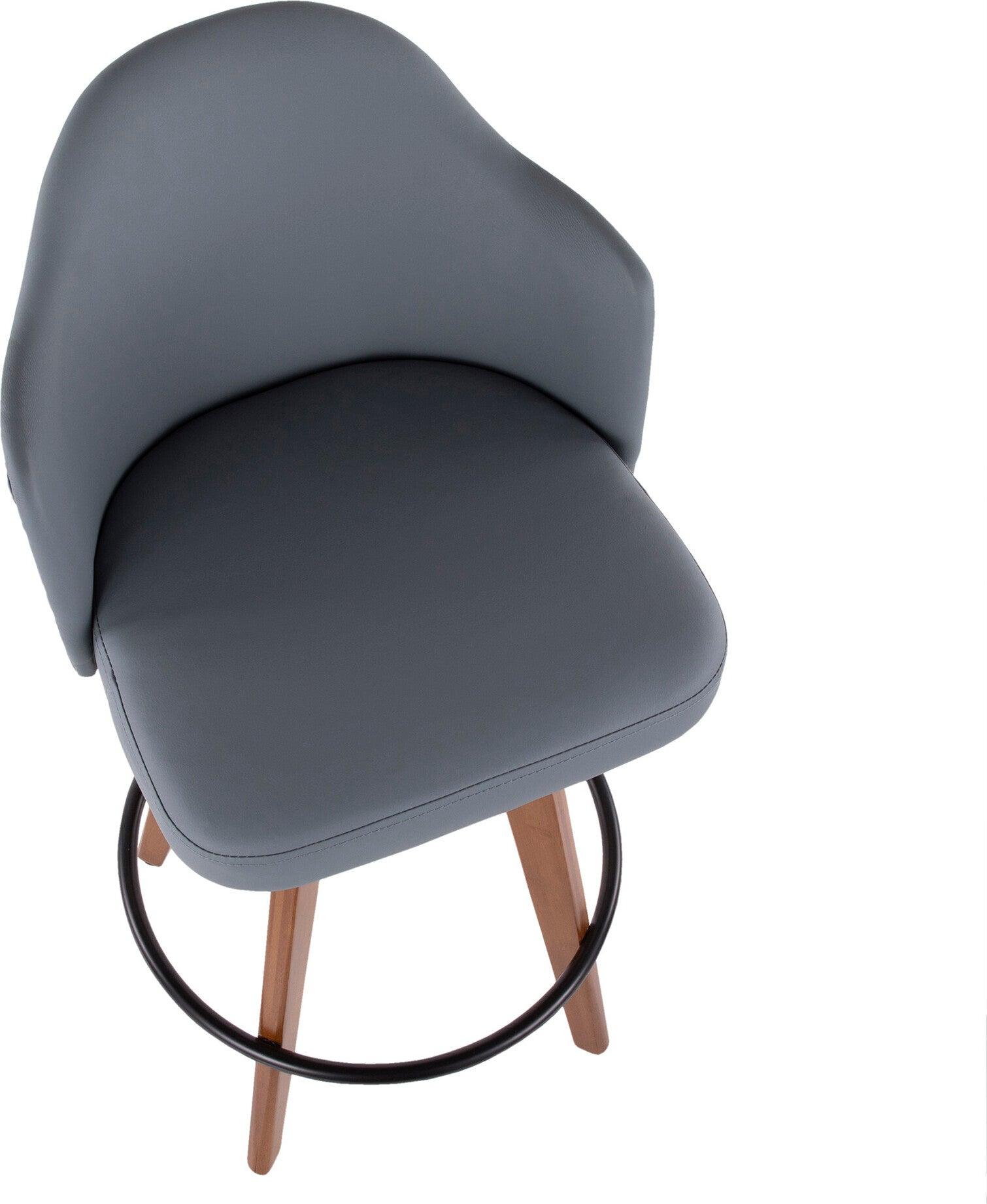Lumisource Barstools - Ahoy Counter Stool Walnut & Gray