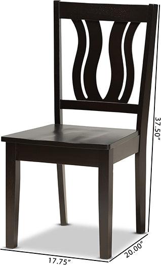 Wholesale Interiors Dining Chairs - Fenton Contemporary Transitional Dark Brown Wood 2-Piece Dining Chair Set