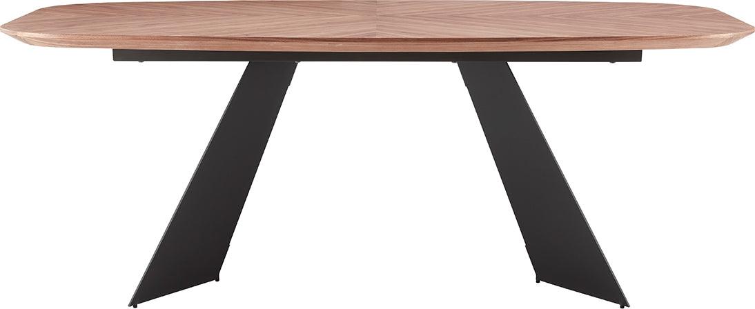 Euro Style Dining Tables - Malene 79" Dining Table Top in American Walnut with Matte Dark Gray Base