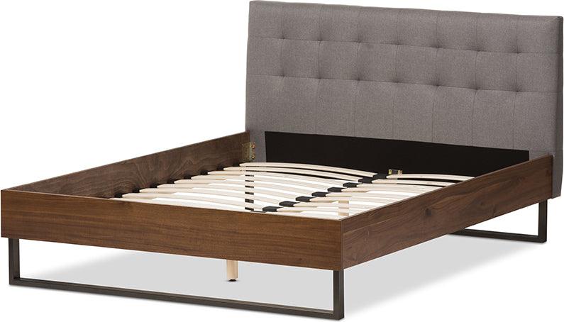 Wholesale Interiors Beds - Mitchell King Bed Gray/Walnut Brown