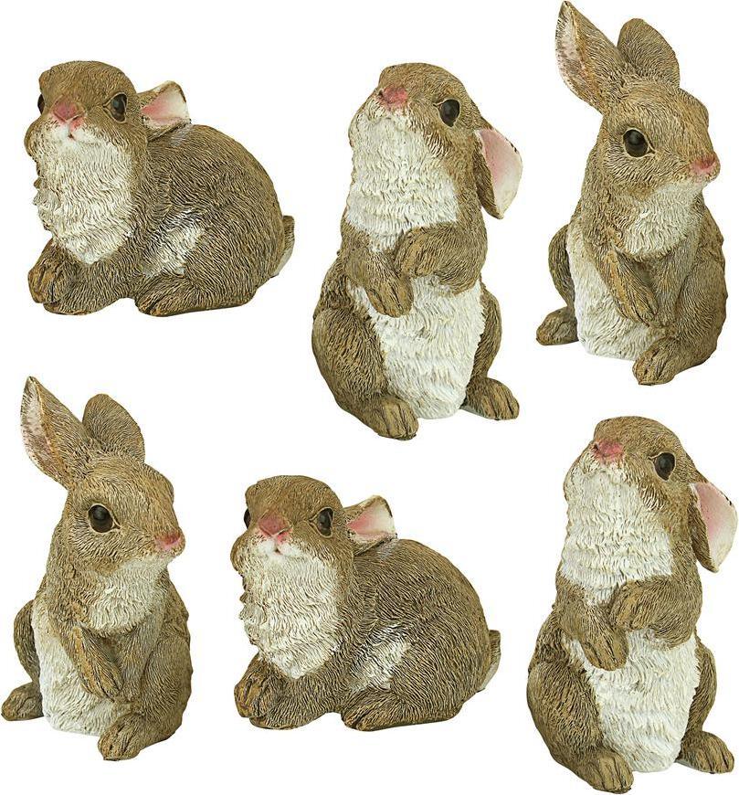 Design Toscano Garden Lovers Gifts - S/6 Baby Bunny Rabbit Den Statues