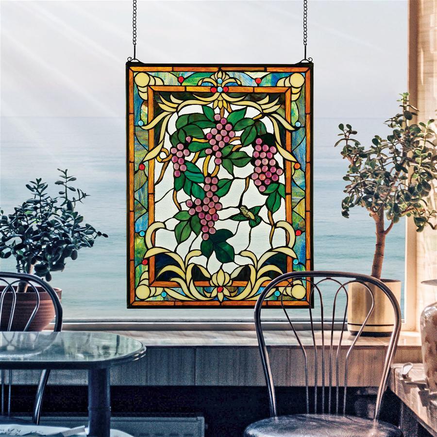 Design Toscano Bar Gifts - Grape Vineyard Stained Glass Window