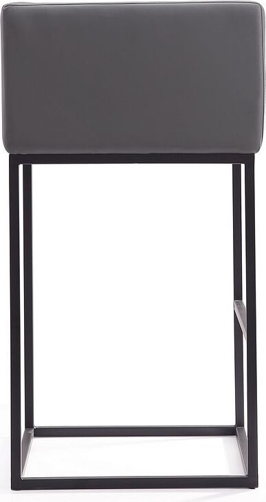 Manhattan Comfort Barstools - Embassy 38 in. Grey and Black Metal Barstool (Set of 3)