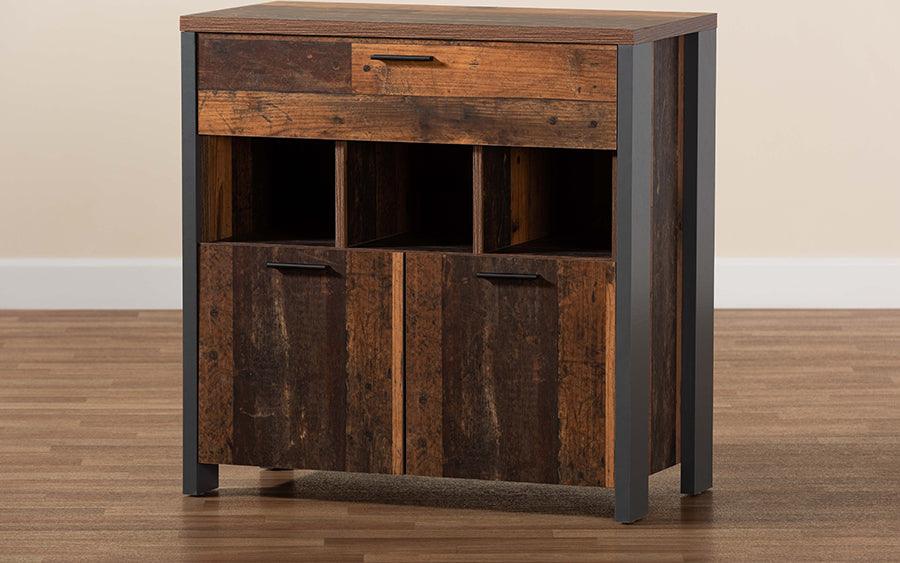 Wholesale Interiors Buffets & Sideboards - Ranger Mid-Century Modern Two-Tone Rustic Brown and Grey Finished Wood 1-Drawer Sideboard Buffet