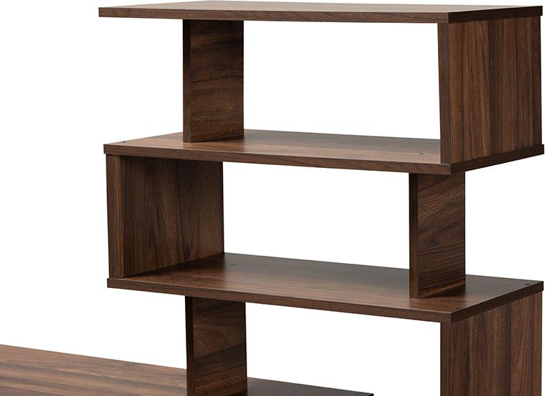 Wholesale Interiors Desks - Foster Walnut Brown Finished Wood Storage Desk with Shelves