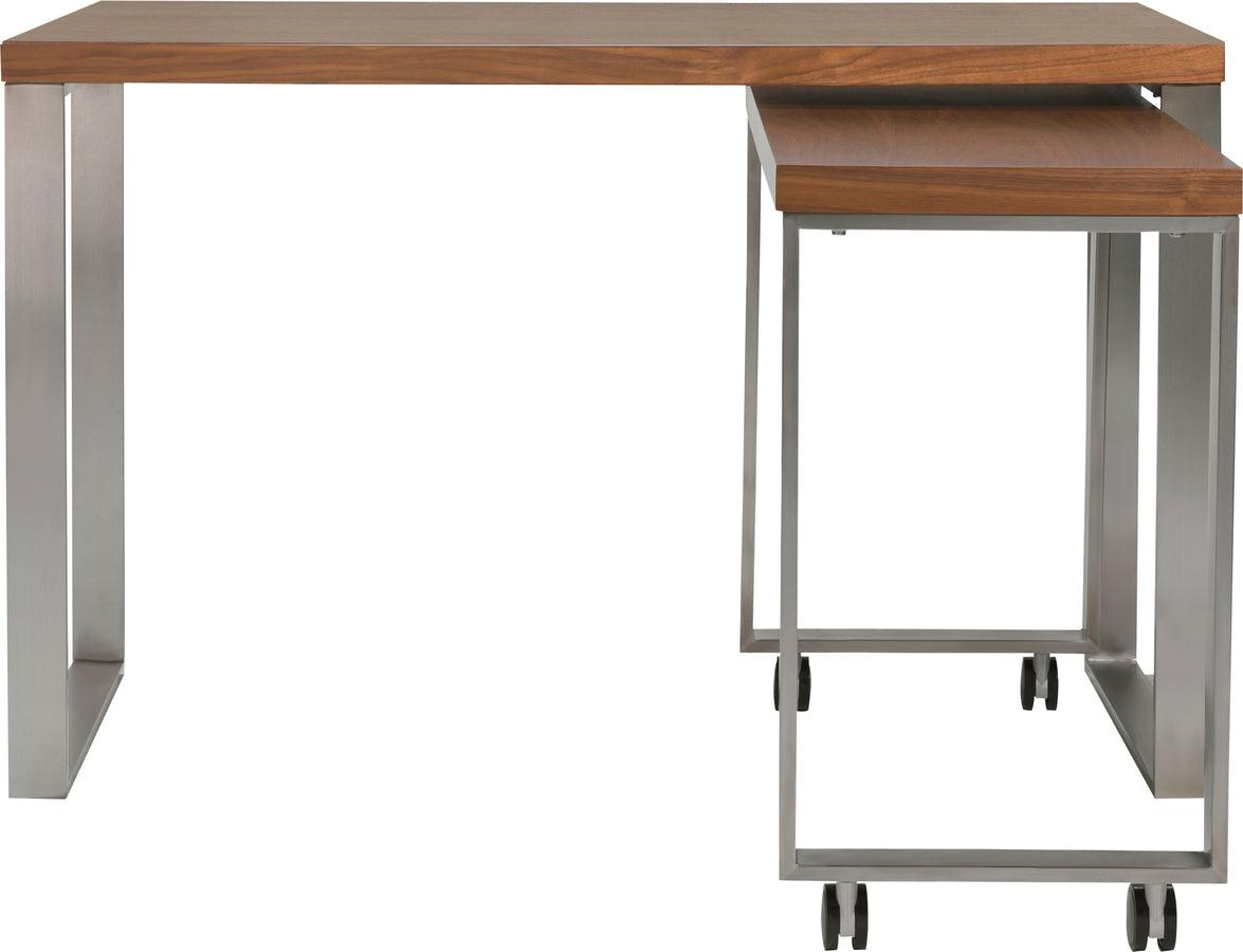 Euro Style Desks - Dillon Desk Walnut & Stainless Steel