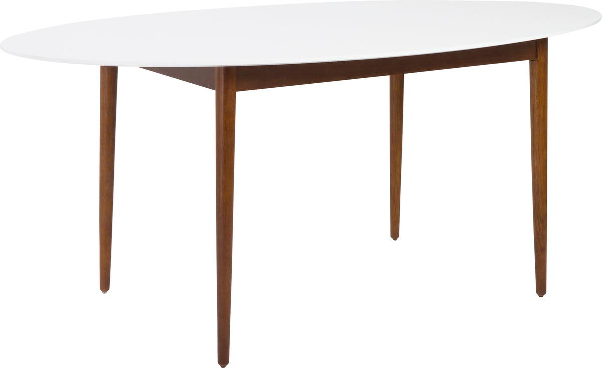 Euro Style Dining Tables - Manon Oval Dining Table Matte White & Dark Walnut