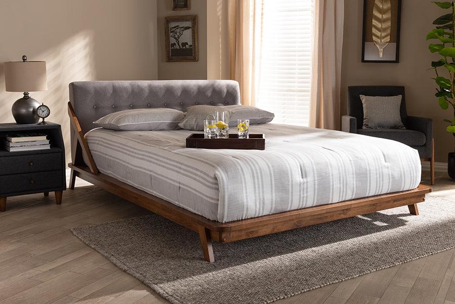 Wholesale Interiors Beds - Sante Queen Bed Gray & Walnut