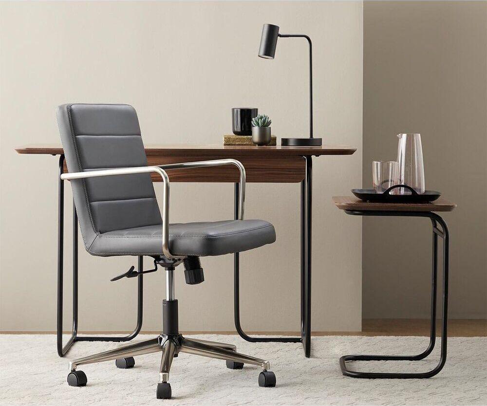 Euro Style Task Chairs - Leander Low Back Office Chair Gray