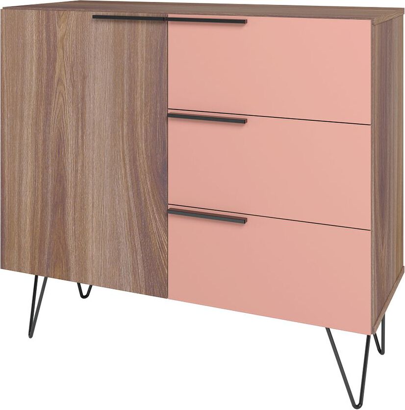 Manhattan Comfort Dressers - Beekman 35.43 Dresser in Brown and Pink