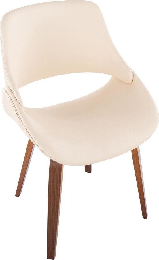 Lumisource Dining Chairs - Fabrico Dining/Accent Chair In Walnut & Cream Faux Leather (Set of 2)