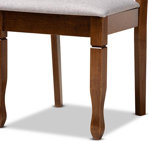Wholesale Interiors Dining Sets - Aspen Grey Fabric Upholstered and Walnut Brown Finished Wood 5-Piece Dining Set