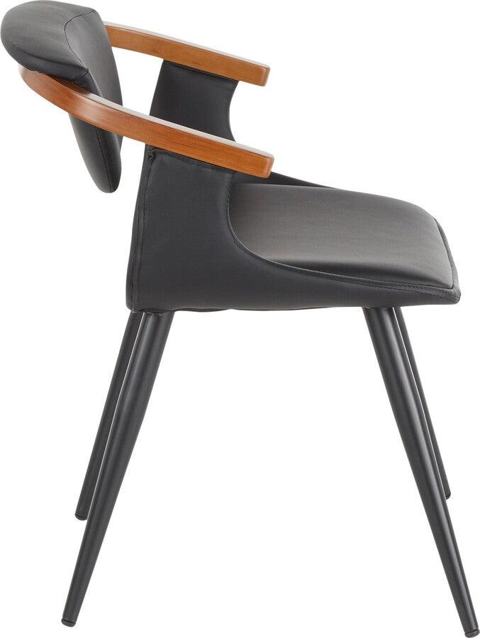 Lumisource Accent Chairs - Oracle Chair 29" Black PU & Walnut Bamboo