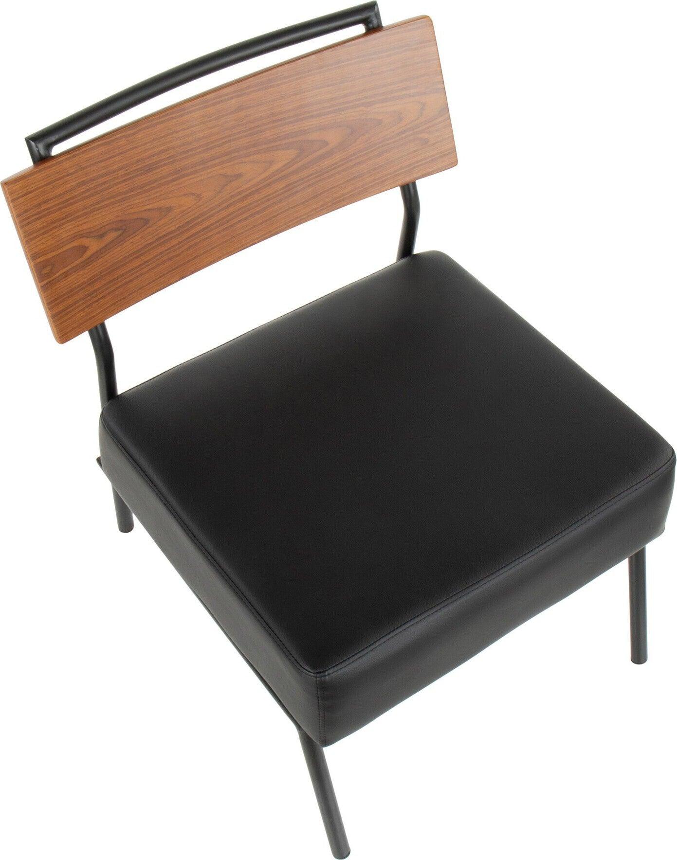 Lumisource Accent Chairs - Fiji Accent Chair Black & Walnut