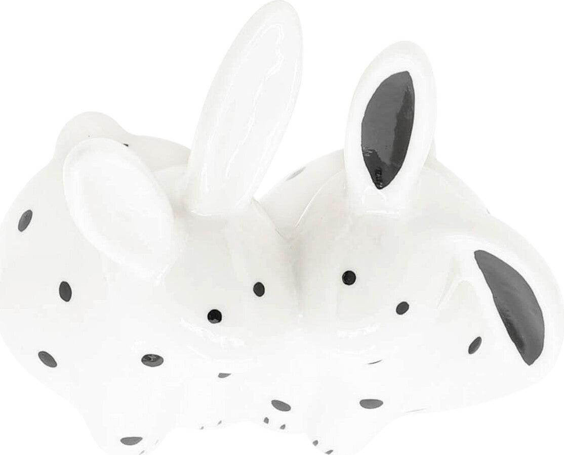 Sagebrook Home Decorative Objects - Porcelain 7"H Kissing Bunnies White