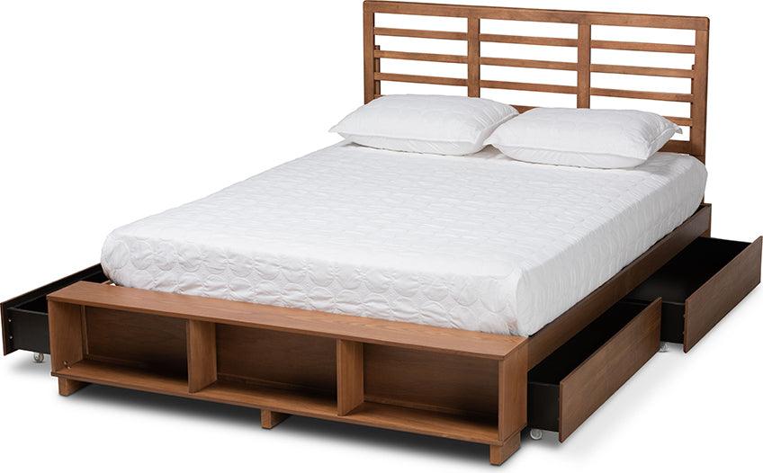 Wholesale Interiors Beds - Milana King Storage Bed Ash Walnut