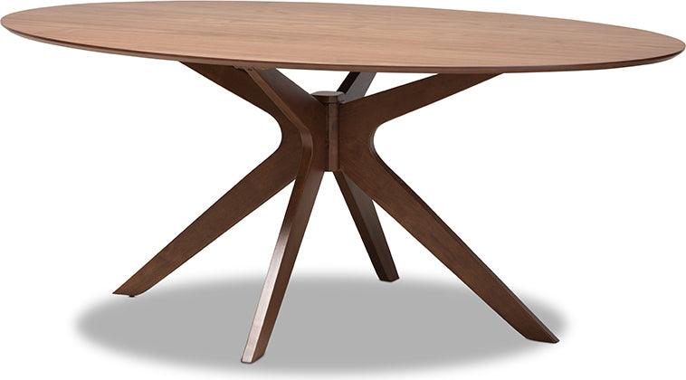 Wholesale Interiors Dining Tables - Monte Walnut Brown Finished Wood 71-Inch Oval Dining Table