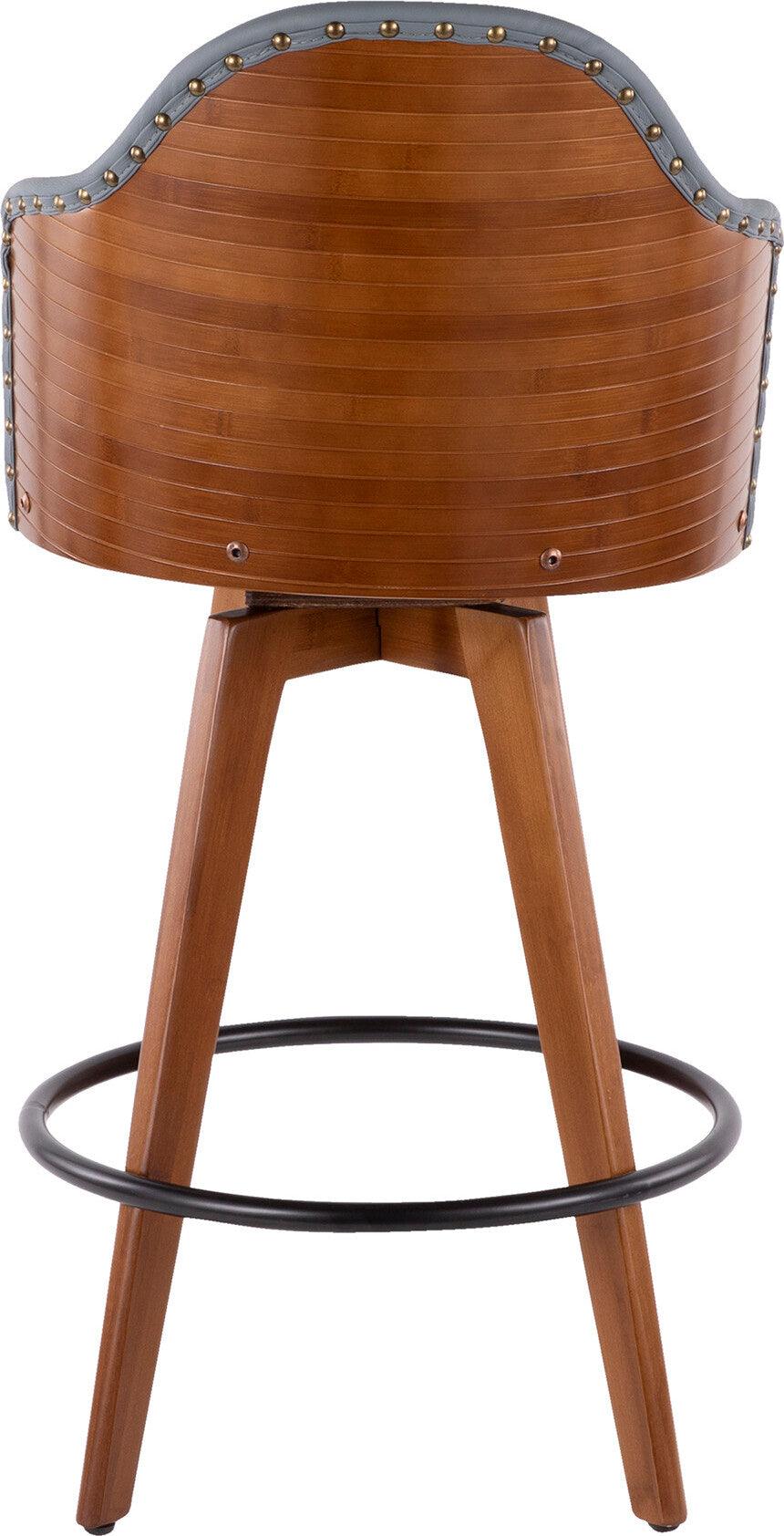 Lumisource Barstools - Ahoy Counter Stool Walnut & Gray
