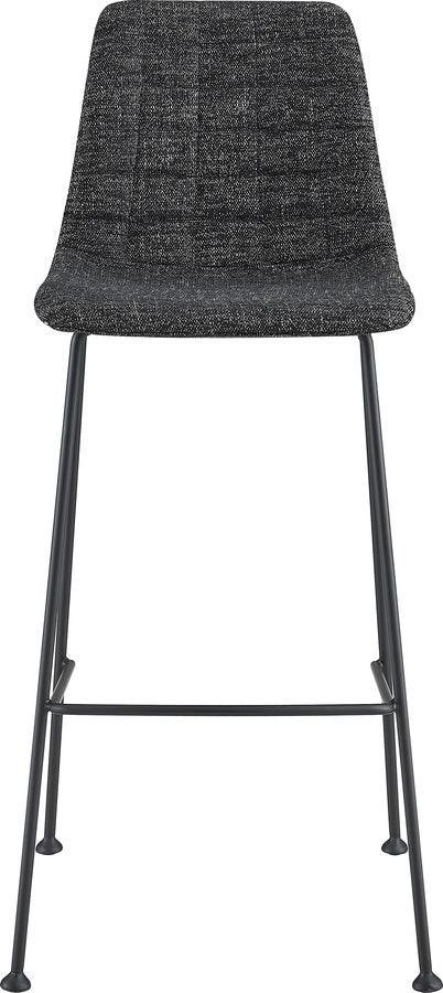 Euro Style Barstools - Elma-B Bar Stool In Black Fabric with Matte Black Frame and Legs - Set Of 2