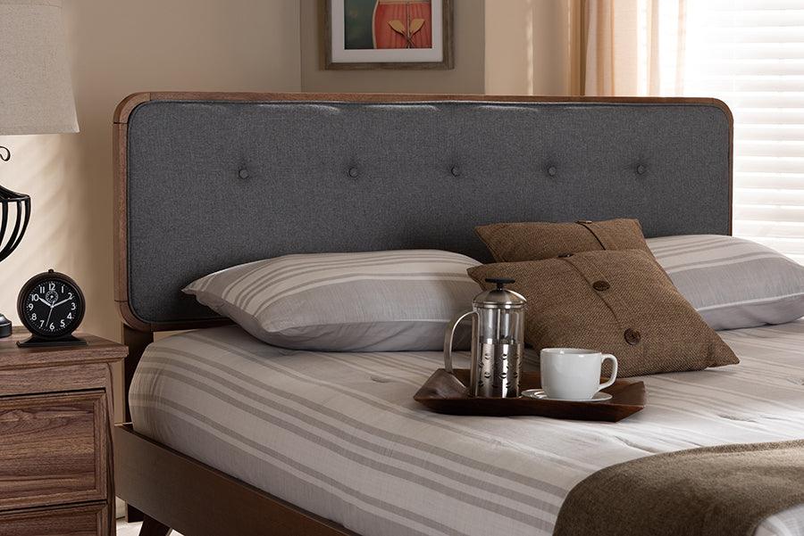 Wholesale Interiors Headboards - Palina Full Headboard Dark Gray & Walnut