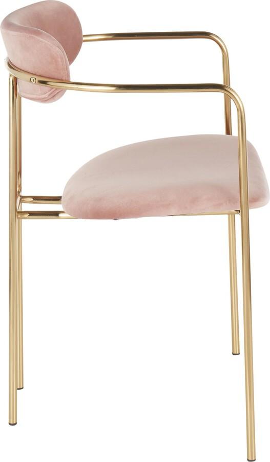 Lumisource Living Room Sets - Demi Chair 28.75" Gold Metal & Pink Velvet (Set of 2)