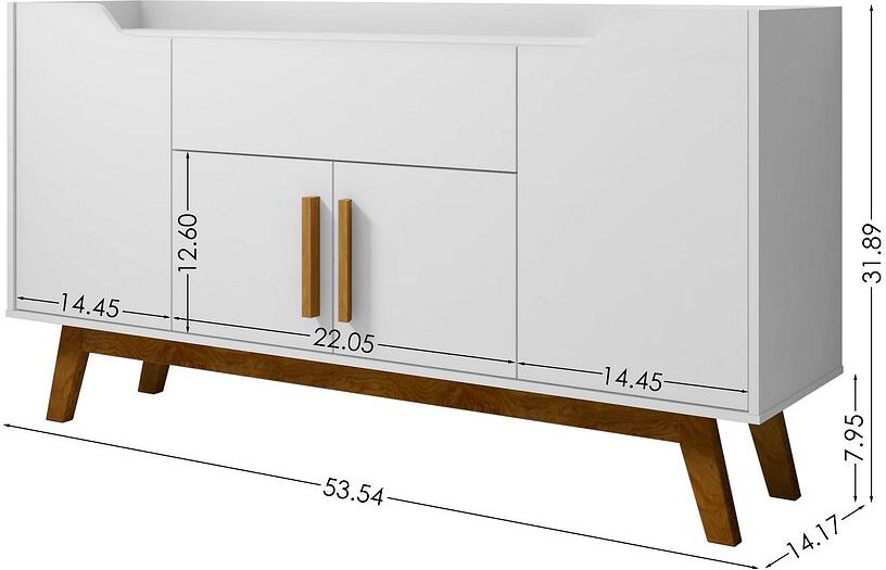 Manhattan Comfort Buffets & Cabinets - Addie 53.54 Sideboard in White